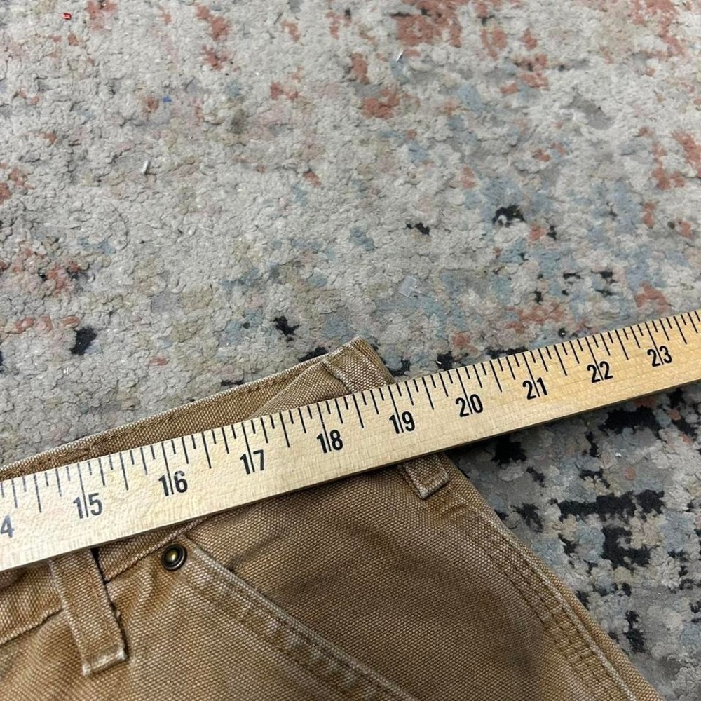 Carhartt Pants Mens 38x30 Tan Double Knee Workwear B136 BRN Carpenter Distressed - Picture 5 of 8